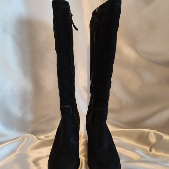 Johnston & Murphy "Rebecca" Black Suede, Tall Boot - Picture 2 of 3